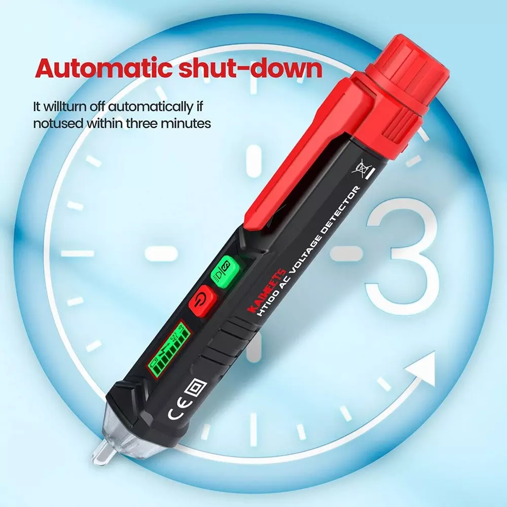 DY TOOLS Non-Contact AC Voltage Detector 12-1000 V AC Voltage Battery Powered with LCD Analog Display, DB016