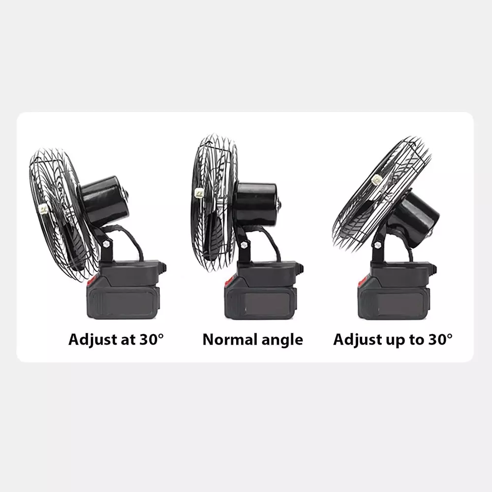 Jawsons Portable Rechargeable Desk Fan USB & Battery Powered 3-Speed with Adjustable Angle, Black