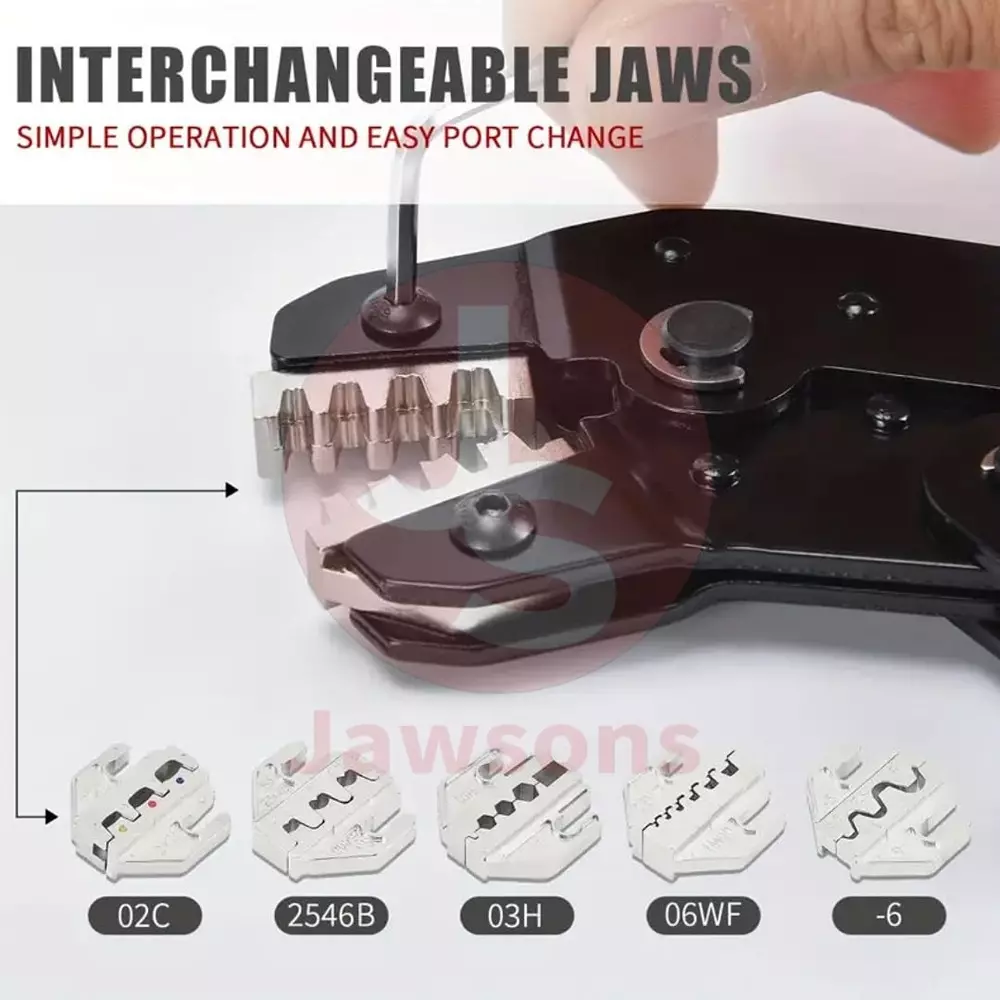 Jawsons SN Series Crimping Pliers Set 195 mm (7.68 inch) Length with 6 Interchangeable Jaws