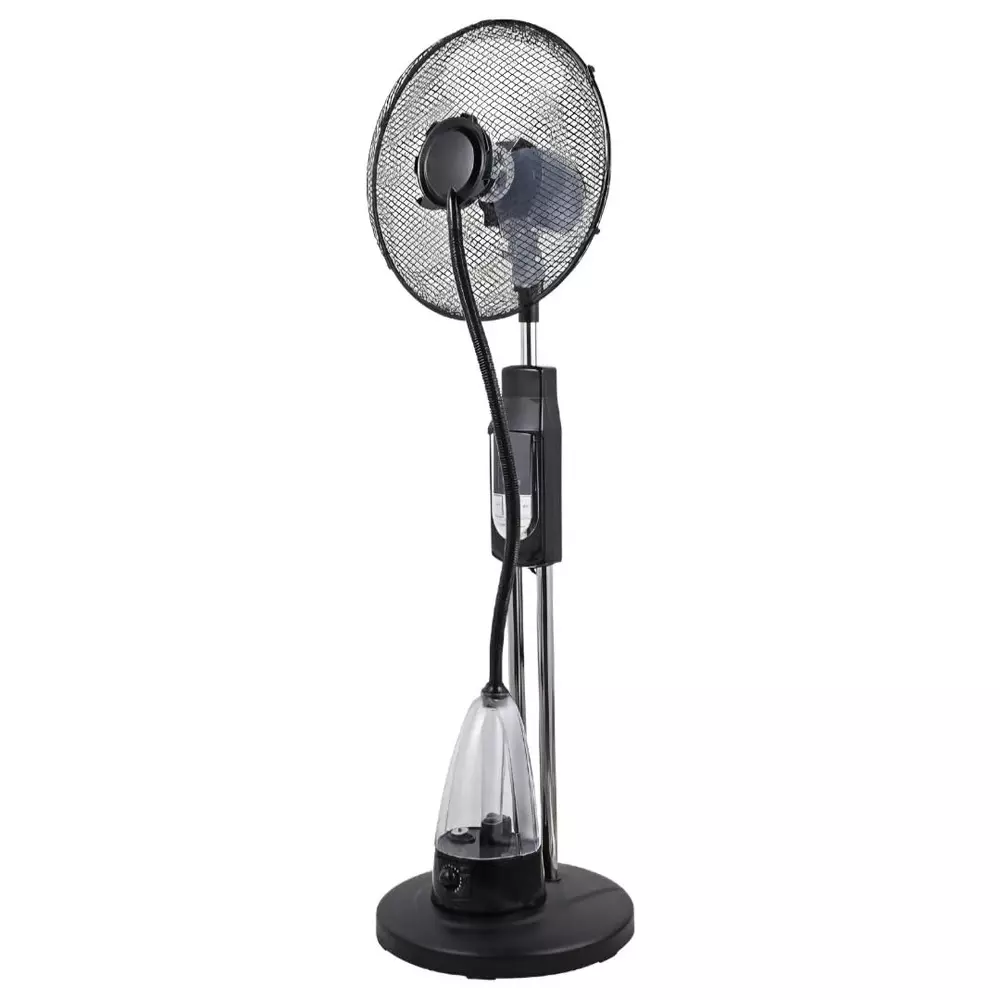 Jawsons Quiet Floor Fan Stylish Black Design 400 mm Sweep Size 3-Speed with Ultrasonic Humidifier & Remote Control