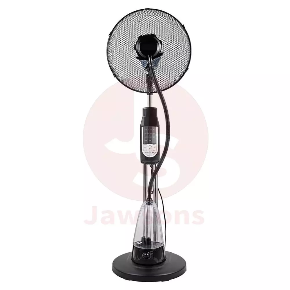 Jawsons Quiet Floor Fan Stylish Black Design 400 mm Sweep Size 3-Speed with Ultrasonic Humidifier & Remote Control
