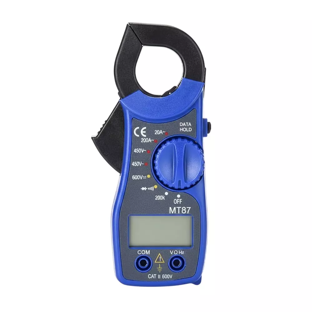 DY TOOLS Digital Clamp Multimeter 600 V (±1%) DC & 450 V (±1.2%) AC Voltage 20-400 A (±2%) AC Current with Test Lead Blue & Black, MT87