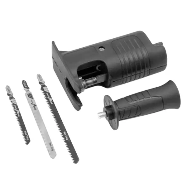 DY TOOLS Multifunction Reciprocating Saw Attachment with 2 Wood Saw Blade & 1 Metal Saw Blade, ‎JIG-100