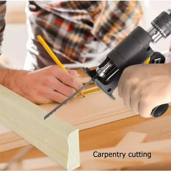 DY TOOLS Multifunction Reciprocating Saw Attachment with 2 Wood Saw Blade & 1 Metal Saw Blade, ‎JIG-100