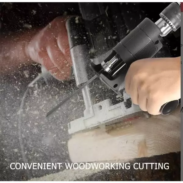 DY TOOLS Multifunction Reciprocating Saw Attachment with 2 Wood Saw Blade & 1 Metal Saw Blade, ‎JIG-100