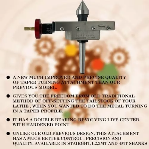 Assorts Enhanced Tapper Turning Attachment Tool Steel & Cast Iron MT-1 Precision Tapper for Lathe Machine