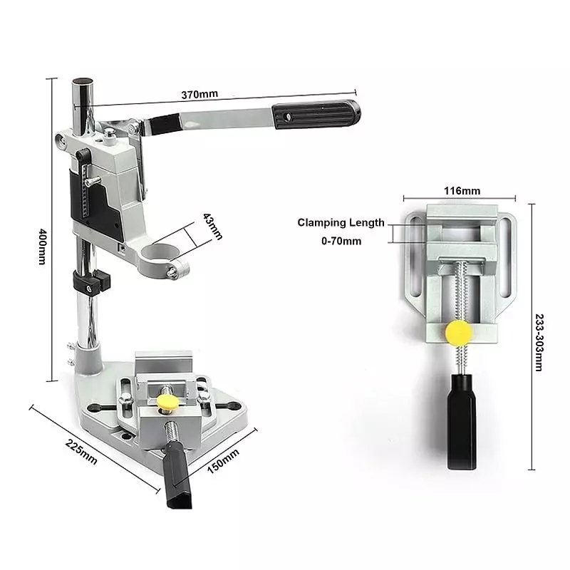 Jawsons Double Layer Heavy Duty Adjustable Drill Press Stand 0-70 mm Clamping Length with Scale, 88709
