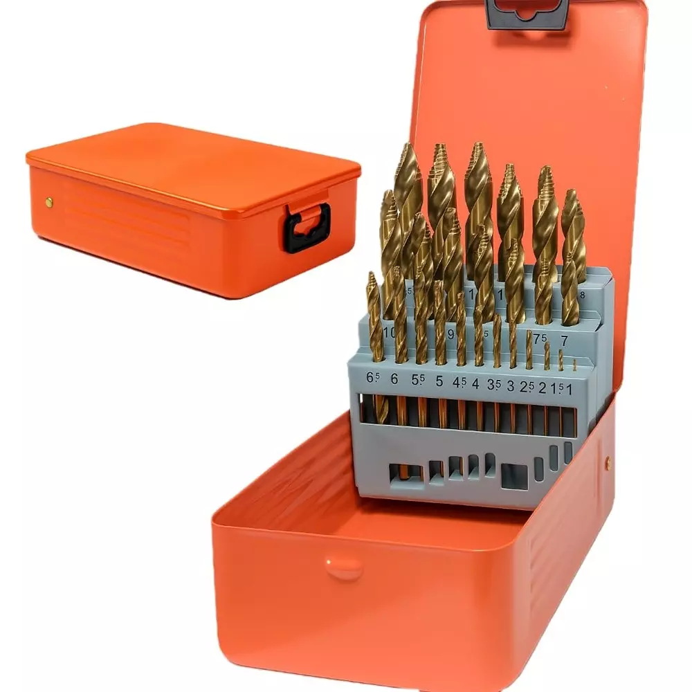 Jawsons M35 Spiral Step Cobalt Drill Bit Set High Speed Steel (HSS) Titanium Coated (Set of 25 Pcs)