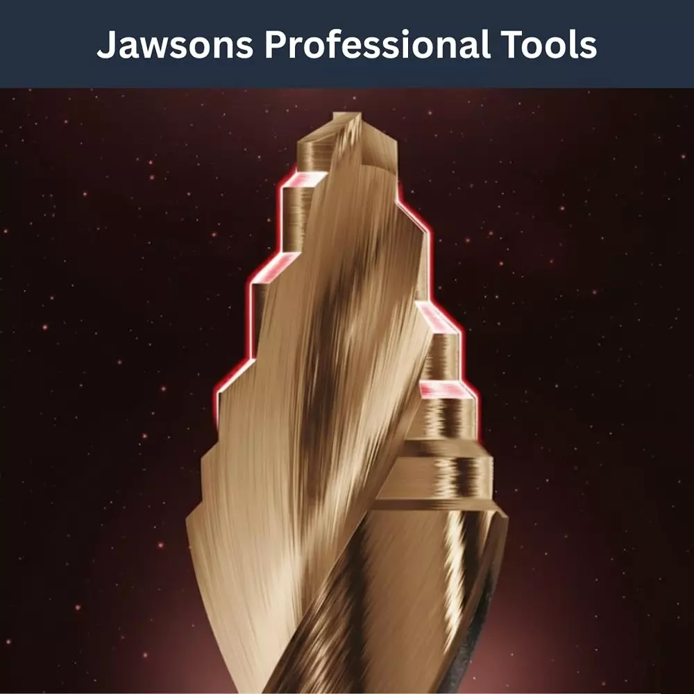 Jawsons M35 Spiral Step Cobalt Drill Bit Set High Speed Steel (HSS) Titanium Coated (Set of 25 Pcs)