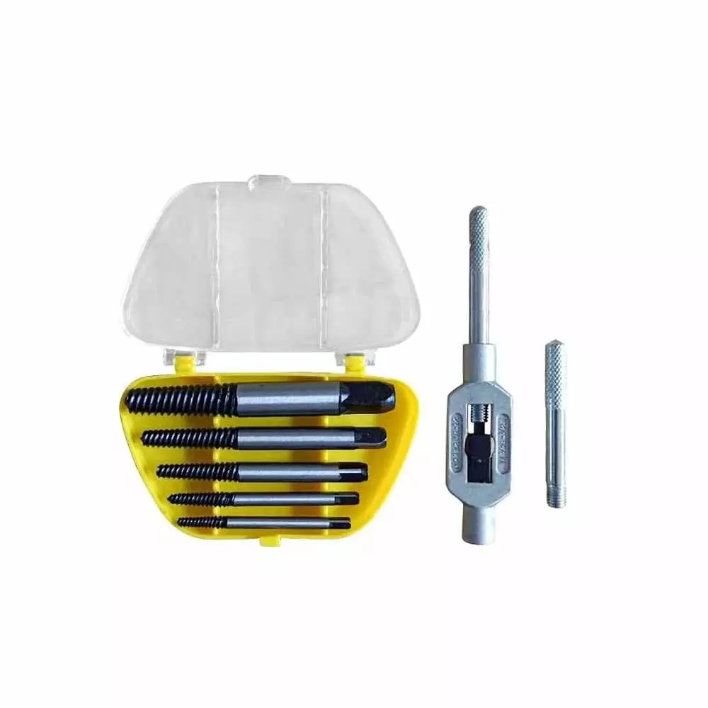 DY TOOLS Damaged Screw Extractor Set Carbon Steel with M1-M12 Range Tap Twister & Yellow/Transparent Storage Case