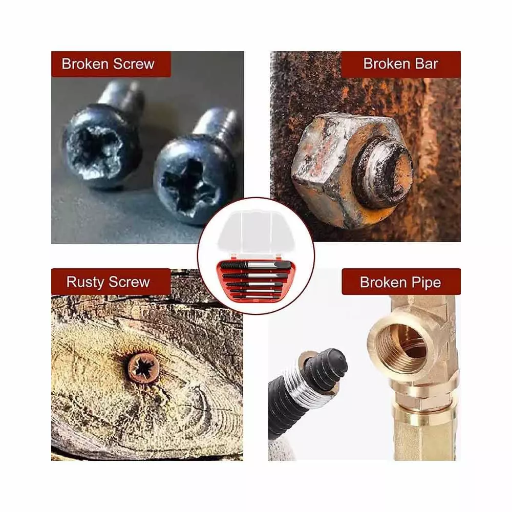 DY TOOLS Damaged Screw Extractor Set Carbon Steel with M1-M12 Range Tap Twister & Yellow/Transparent Storage Case