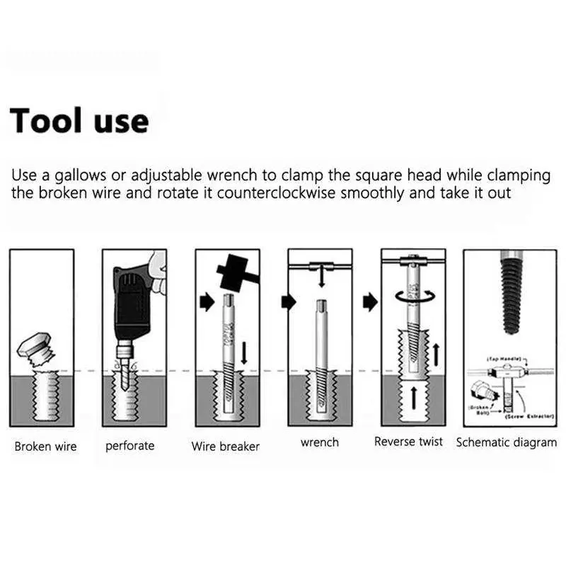 DY TOOLS Damaged Screw Extractor Set Carbon Steel with Orange & Transparent Plastic Storage Case