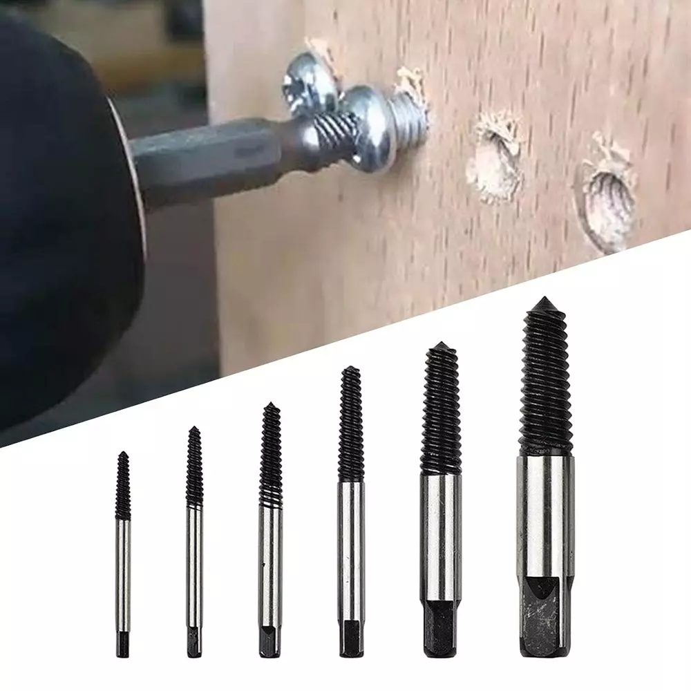 DY TOOLS Helix Type Screw Extractor Set 1/8-1/2 inch Suitable Screw Diameter Range with Orange & Transparent Plastic Storage Case, ‎DY-6