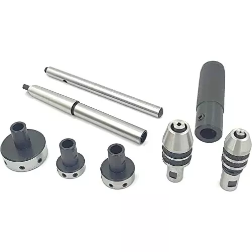 A.D INTERNATIONAL Tailstock Attachment with MT2 Shank, Tool Steel Body for Tapping, Threading on Lathe Machine, EW-YFGQ-TL4Y