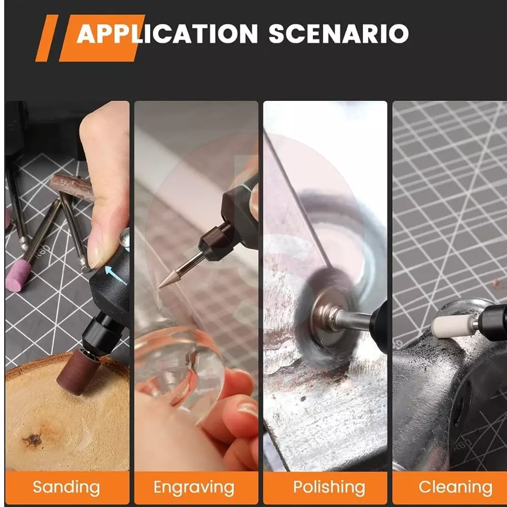 Jawsons Cordless Mini Grinder 4 V Rechargeable with Keyless Chuck & Spindle Lock Button, Pink & Black