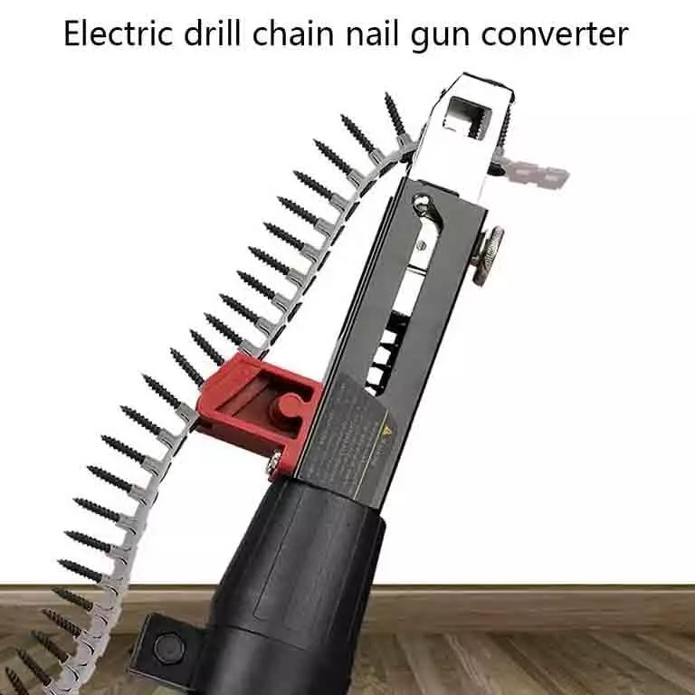 dy-tools-collated-screw-gun-attachment-automatic-chain-nail-machine-woodworking-tool-adjustable-length-depth-for-nail-gun-electriccordless-drill-converter-adapter-to-screwdriver