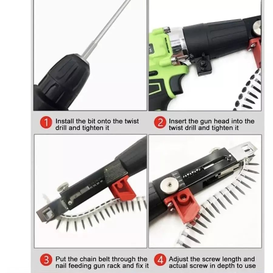 dy-tools-collated-screw-gun-attachment-automatic-chain-nail-machine-woodworking-tool-adjustable-length-depth-for-nail-gun-electriccordless-drill-converter-adapter-to-screwdriver