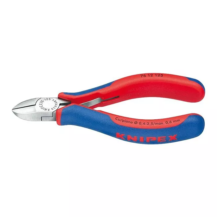 KNIPEX WIRE CUTTER, DIAGONAL, 2.5MM, 125MM, 76 12 125