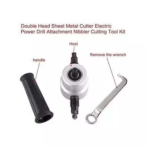 YADAV Double Head Sheet Metal Cutter Nibbler Tool 10.5 mm Head Dia for Power Drill Attachment