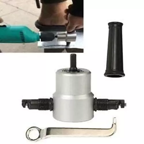 YADAV Double Head Sheet Metal Cutter Nibbler Tool 10.5 mm Head Dia for Power Drill Attachment