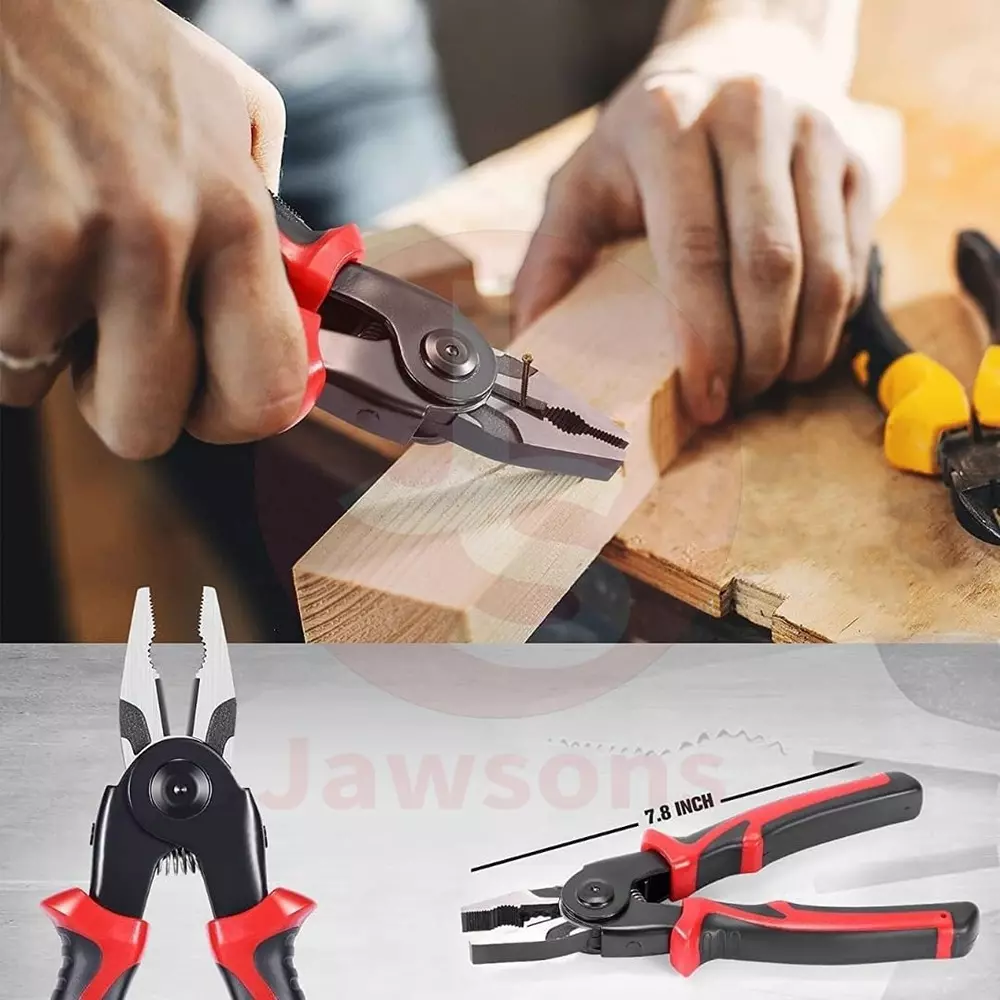 Jawsons 5-in-1 Multifunctional Interchangeable Plier Set High-Quality Tool Steel with Non-slip PP & TPR Handle