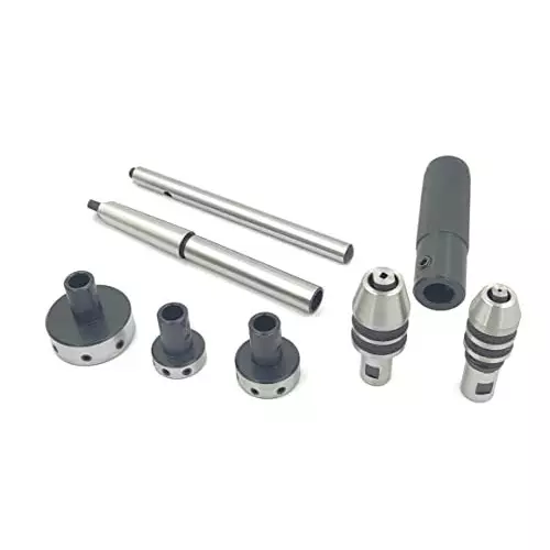 Assorts Tailstock Attachment Tool Steel Morse Taper MT1 20.64, 25.4, 38.1 mm for Tapping & Threading