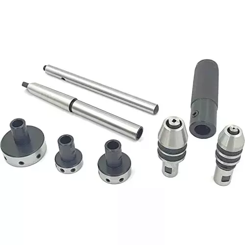 Buyohlic International Tailstock Attachment with MT2 Shank, Tool Steel Body for Tapping, Threading on Lathe Machine, EW-YFGQ-TL4Y