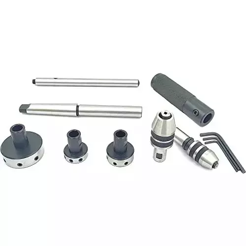 Buyohlic International Tailstock Attachment with MT2 Shank, Tool Steel Body for Tapping, Threading on Lathe Machine, EW-YFGQ-TL4Y