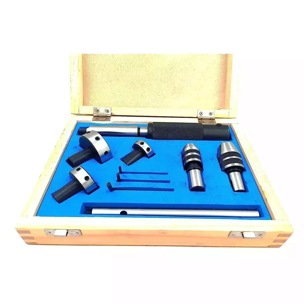 Buyohlic International Tailstock Attachment with MT1 Shank, Tool Steel Body for Tapping, Threading on Lathe Machine, 1B-6JAR-2DUO