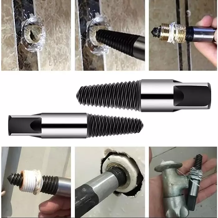 DY TOOLS Screw Extractor Set High-Grade Steel 45° Cutting Angle String with Storage Case (Set of 5 Pcs)