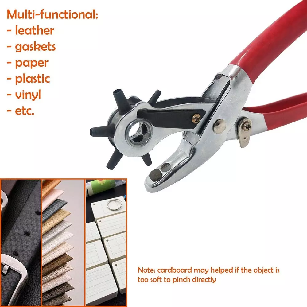 DY TOOLS Professional Hole Punch Plier 22.86 cm (9 inch) with 2-4.5 mm Six Versatile Punch Size, SB1023