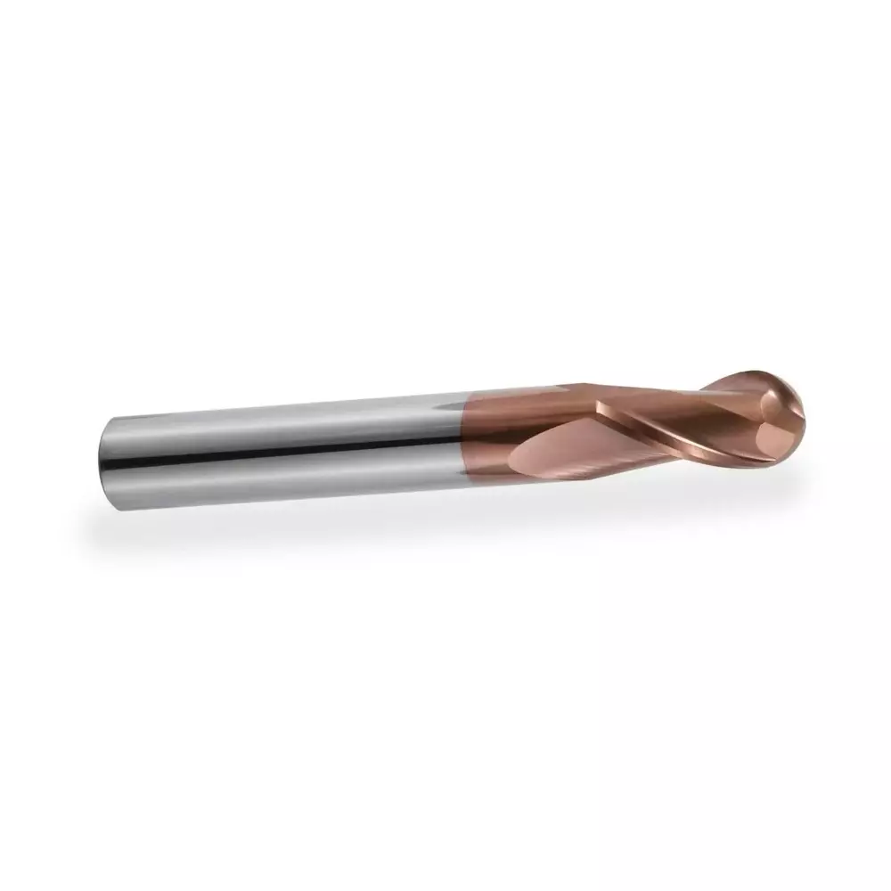 V3 VX3 Series Solid Carbide Ball Nose End Mill TISINOS 65 HRC 22 mm Dia 2 Flutes 100 mm