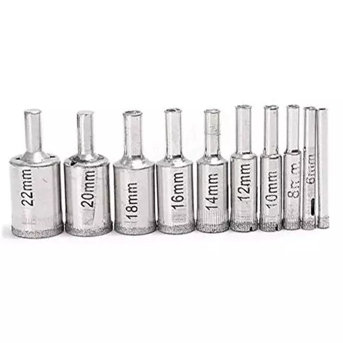 GENERIC Diamond Hole Saw Drill Bit 5–22 mm Cutting Tools for Tile, Ceramic, Glass, Porcelain & Marble (Pack of 10)