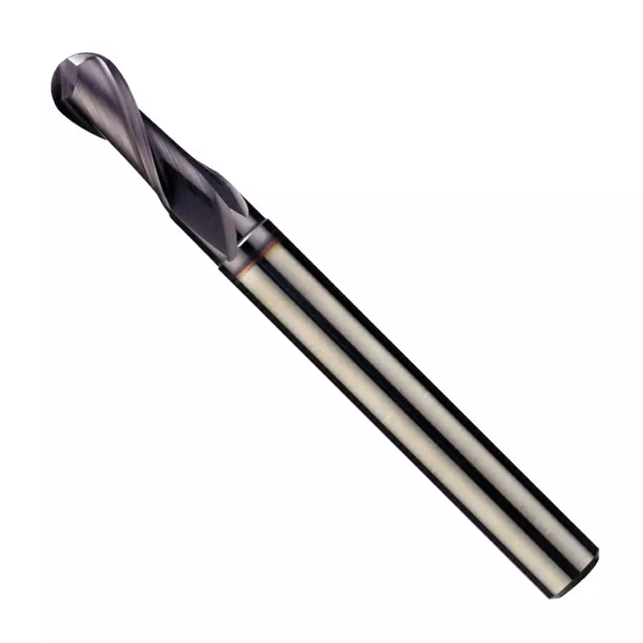 MIRANDA TOOLS Solid Carbide Ball Nose End Mill 2 Flute ALTIN Coated, Diameter 1 mm and Overall Length 38 mm