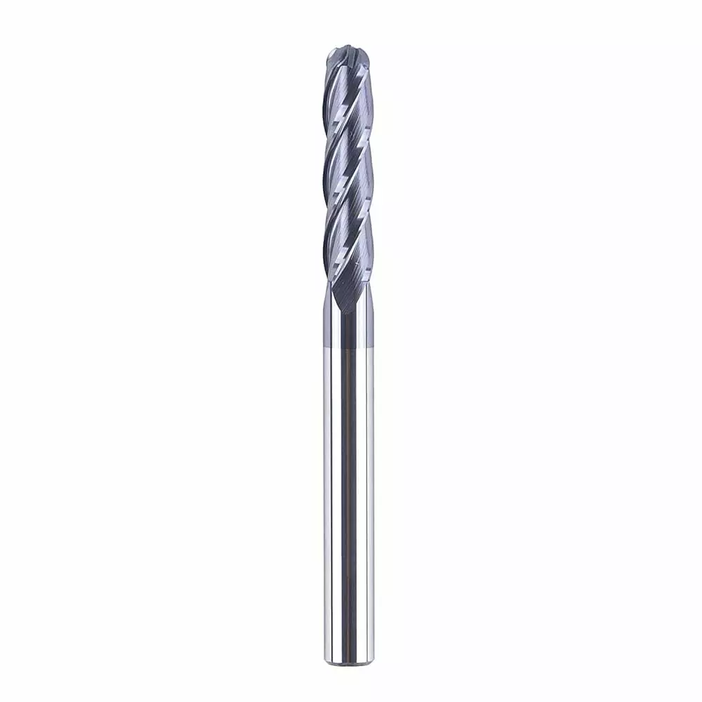 MIRANDA TOOLS Solid Carbide Ball Nose End Mill Extra Long Length 4 Flute ALTIN Coated, Diameter 10 mm and Overall Length 150 mm