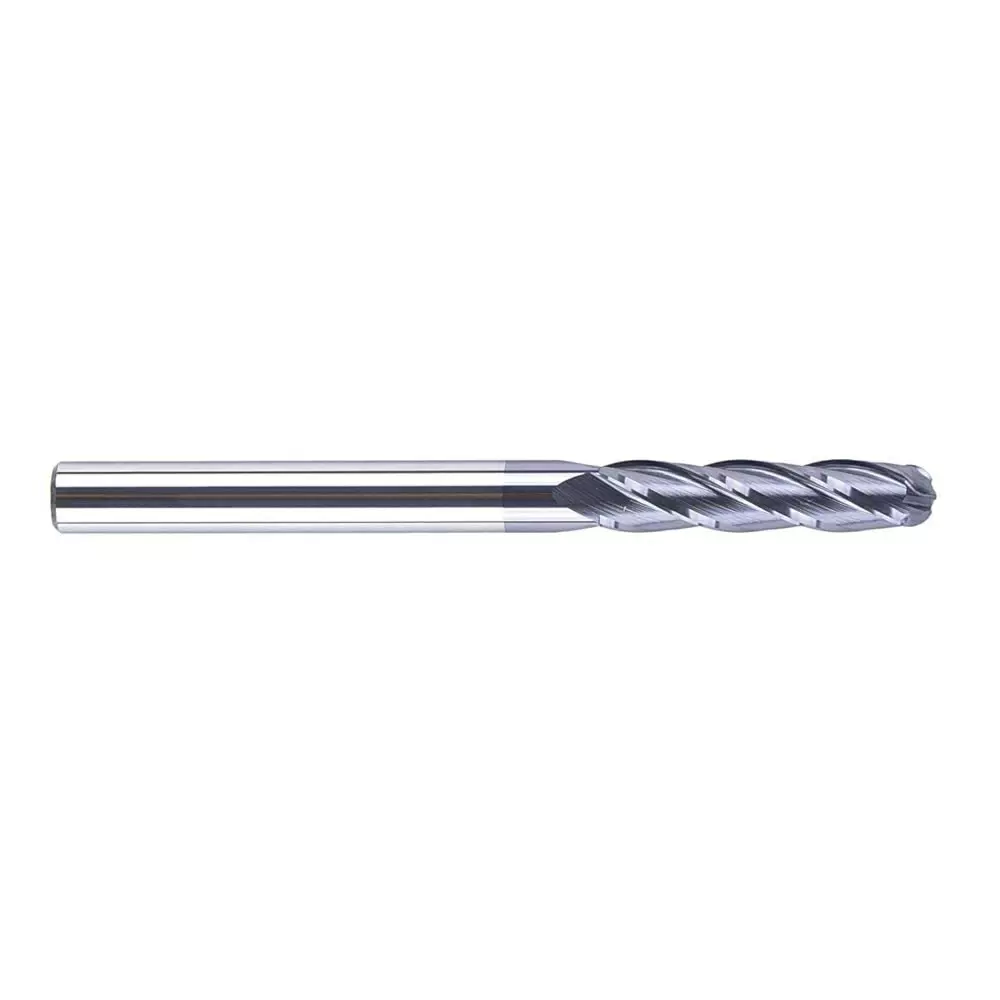 MIRANDA TOOLS Solid Carbide Ball Nose End Mill Extra Long Length 4 Flute ALTIN Coated, Diameter 10 mm and Overall Length 150 mm