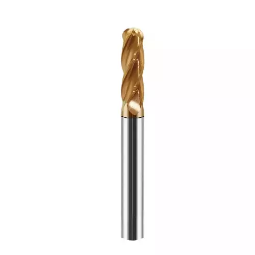 REZKA Ball Nose End Mill Solid Carbide High Performance 4 Flutes 55 HRC 3 mm Shank Dia 3 mm Dia & 75 mm Length (Pack of 3 Pcs)