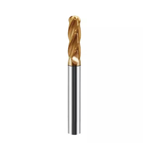 REZKA Ball Nose End Mill Solid Carbide High Performance 4 Flutes 55 HRC 6.5 mm Shank Dia 6.5 mm Dia & 60 mm Length