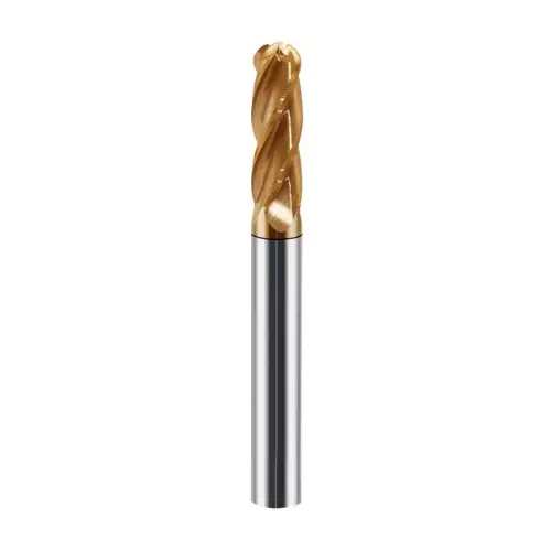 HD Carbide End Mill 4 Flute Ball Nose 16 mm Shank Diameter 150 mm Length for Slotting & Drilling Use