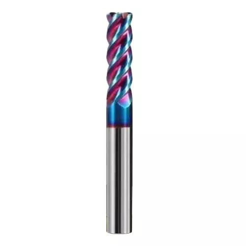 HD Carbide End Mill 2/4 Flute Flat E/M 8 mm Shank Diameter 60 mm Length for Slotting & Drilling Use
