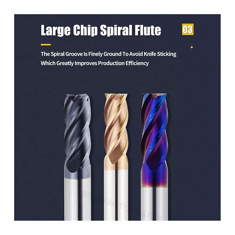 HD Carbide End Mill 2/4 Flute Flat E/M 8 mm Shank Diameter 60 mm Length for Slotting & Drilling Use