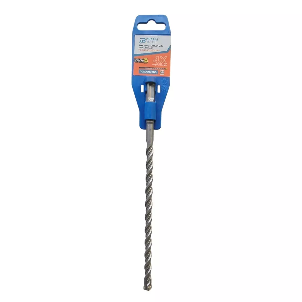 Bharat Tools TB DBP Drill Bit 10×200×260 mm Size Tungsten Carbide Tip Spiral Flute