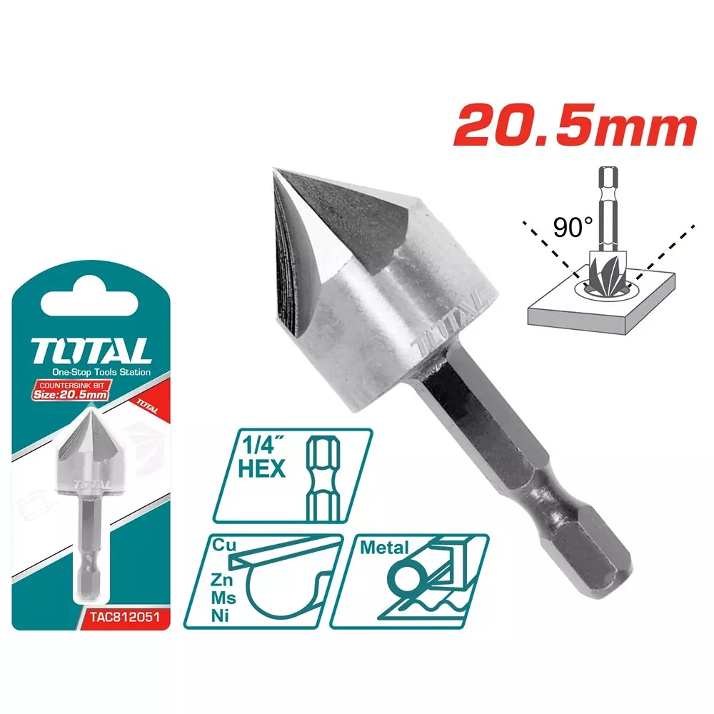 total-countersink-bit-90-hss-205-mm-chrome-finish-tac812051