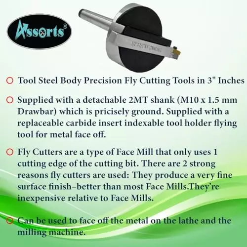 Assorts Fly Cutter 2MT Shank M10 x 1.5 mm with Replaceable Carbide Insert Indexable Tool