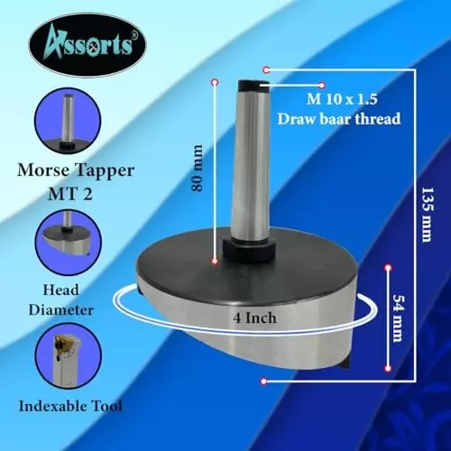Assorts Fly Cutter with Carbide Inset Bit Tool Steel 100 mm Morse Taper 2MT Shank 12.7 mm