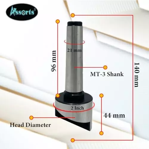 Assorts Fly Cutter with HSS Tool Bit Tool Steel 50 mm 3MT Shank M12x1.75 mm