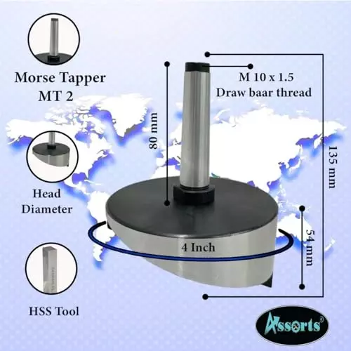 Assorts Fly Cutter with HSS Tool Bit Tool Steel 100 mm Morse Taper 2MT Shank 12.7 mm