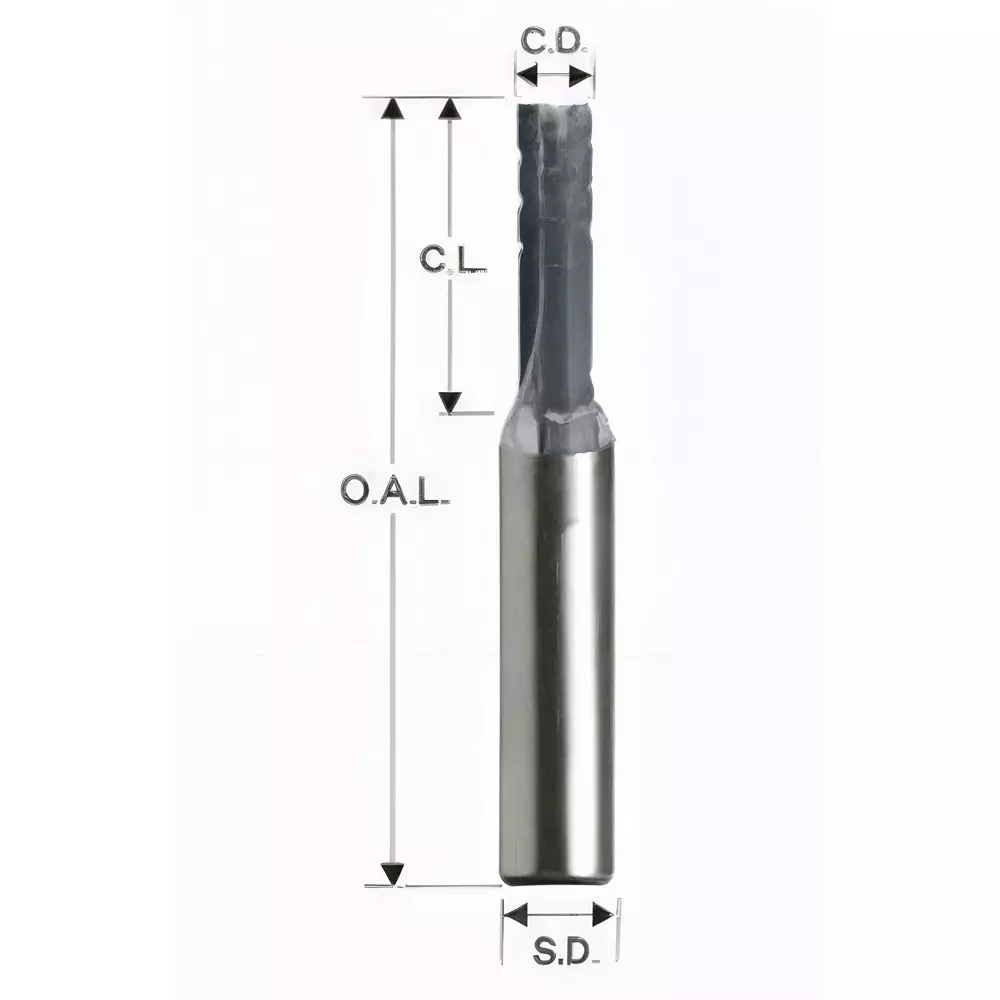 Timus 3 Flute Straight Bit With Solid Carbide Insert TT.3F 8 mm Cutting Diameter x 80 mm Overall Length, TT.3F.828.12.7