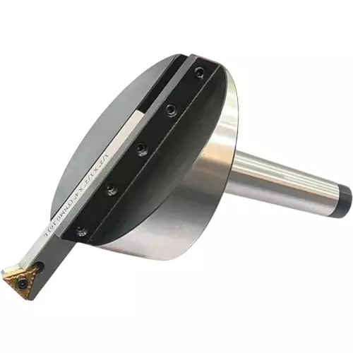 A.D INTERNATIONAL Fly Cutter with Chrome Plated Carbide Indexable Tip (TNMG16), 4 inch (100 mm) Diameter R8 Shank and 7/16 UNF Drawbar, PP-4932-O79V
