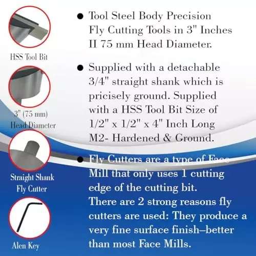 Assorts Fly Cutter Straight Shank 3/4 Inch for Milling & Lathe Machine